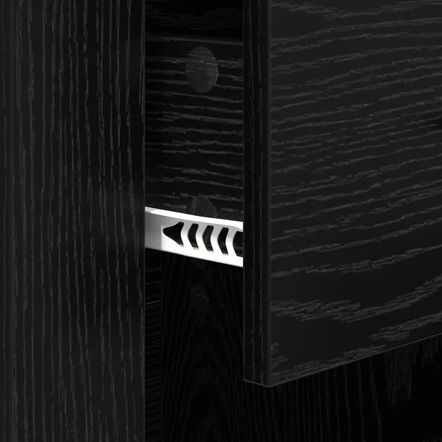 Cabinet de chevet Chêne noir 35 x 50 x 60 cm Bois d'ingénierie - 9