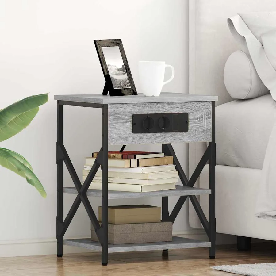 Cabinet de chevet Gris Sonoma 41 x 31 x 51 cm Bois d'ingénierie