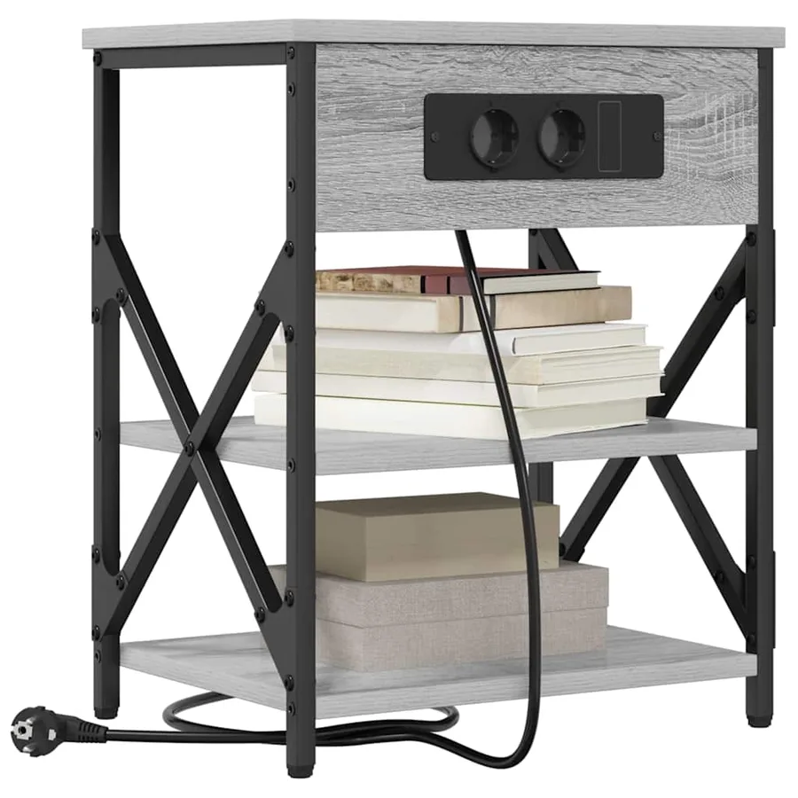 Cabinet de chevet Gris Sonoma 41 x 31 x 51 cm Bois d'ingénierie - 3