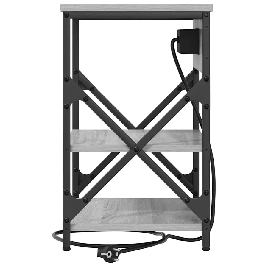 Cabinet de chevet Gris Sonoma 41 x 31 x 51 cm Bois d'ingénierie - 6