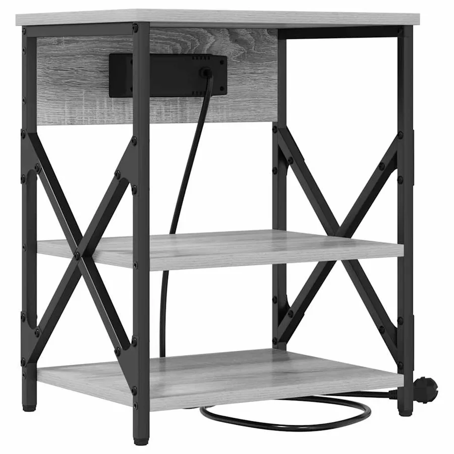 Cabinet de chevet Gris Sonoma 41 x 31 x 51 cm Bois d'ingénierie - 7