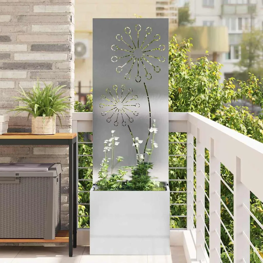 Écran de confidentialité de jardin Fretwork Argent 50 x 150 cm