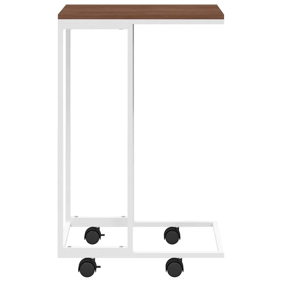 Table d'appoint avec roues Blanc 40x30x63,5cm Bois d'ingénierie - 4