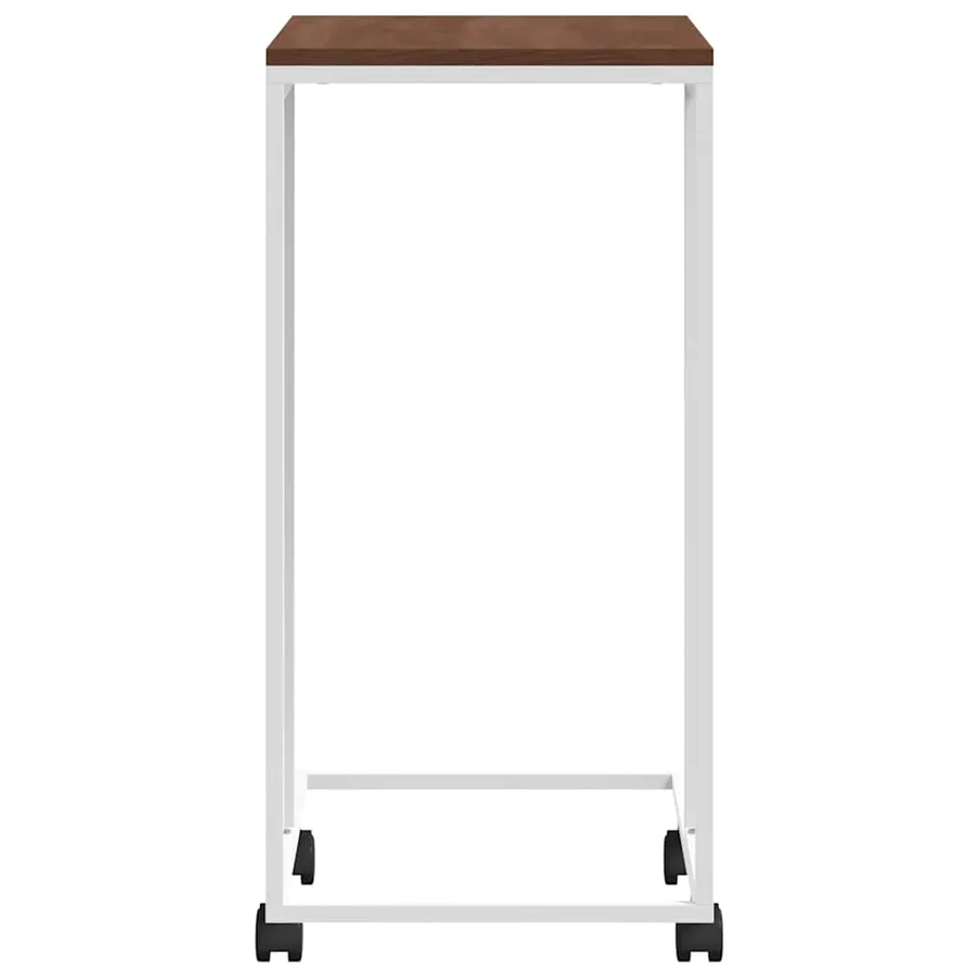 Table d'appoint avec roues Blanc 40x30x63,5cm Bois d'ingénierie - 5