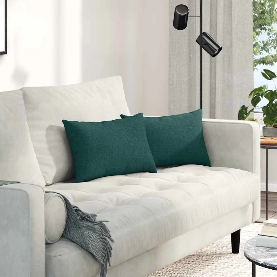 Coussins de canapé 2 pcs Vert foncé 50 x 30 cm tissu