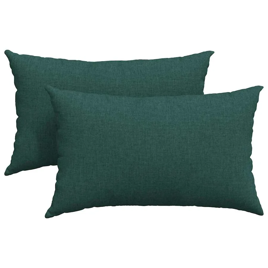 Coussins de canapé 2 pcs Vert foncé 50 x 30 cm tissu - 2