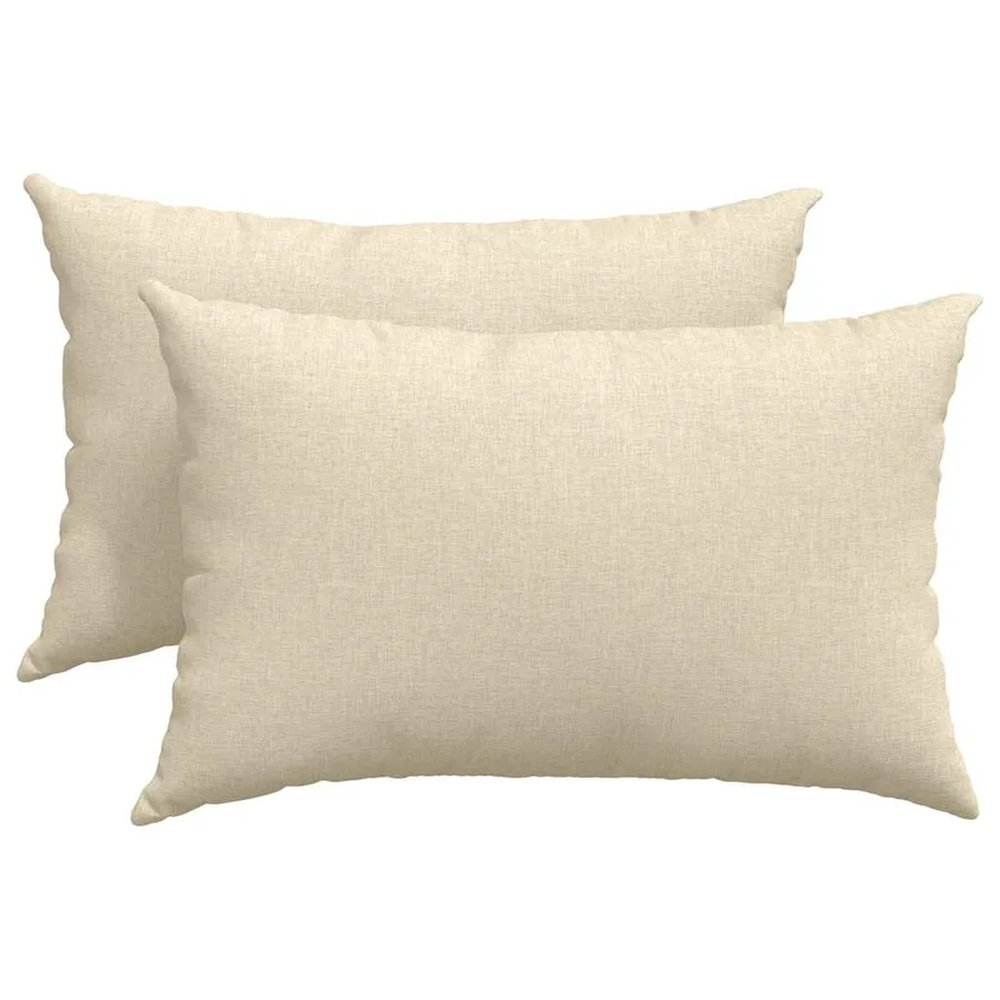 Coussins de canapé 2 pcs Crème 60 x 40 cm tissu - 2