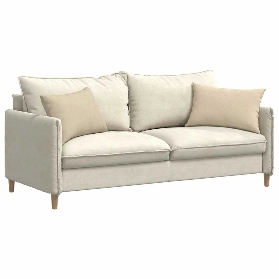 Coussins de canapé 2 pcs Crème 60 x 40 cm tissu - 3