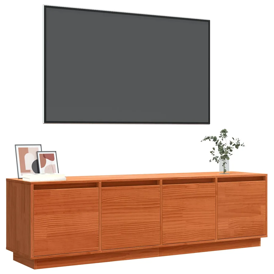 Meuble TV Marron 156 x 37 x 45 cm Bois d'ingénierie - 3