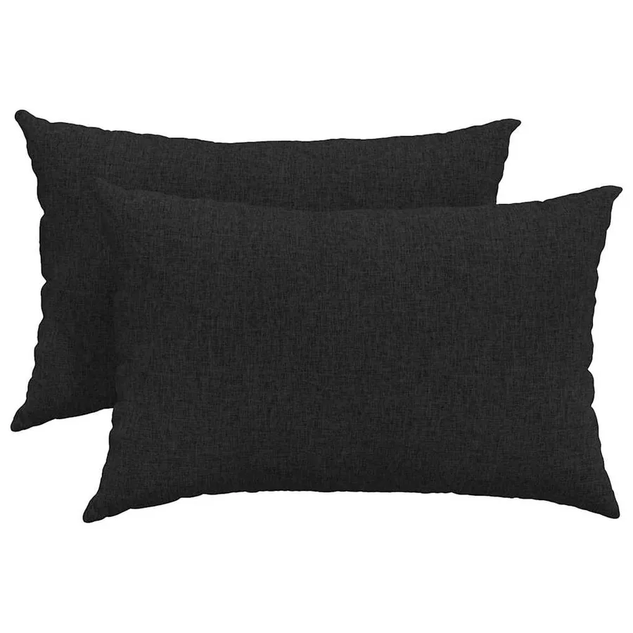 Coussins de canapé 2 pcs Noir 60 x 40 cm tissu - 2