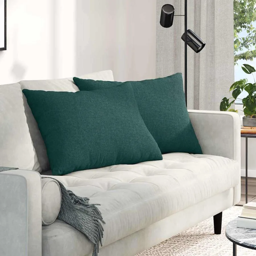 Coussins de canapé 2 pcs Vert foncé 70 x 50 cm tissu