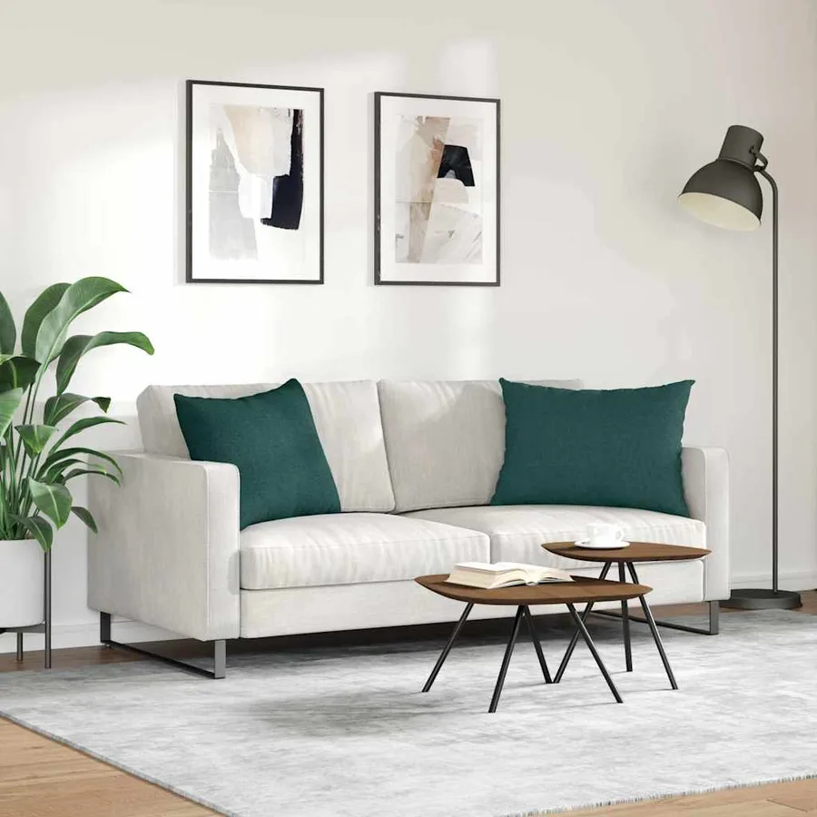 Coussins de canapé 2 pcs Vert foncé 70 x 50 cm tissu - 4
