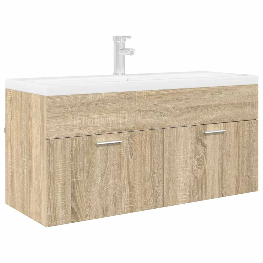 Armoire d'évier avec stockage Chêne Sonoma Bois d'ingénierie - 3