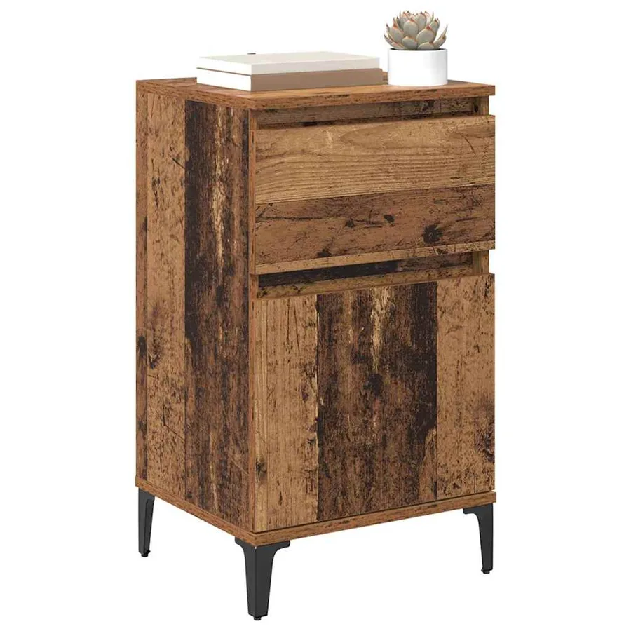 Cabinet de chevet Bois ancien 40 x 35 x 70 cm Bois d'ingénierie - 3