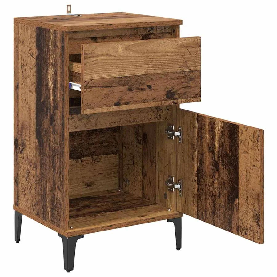 Cabinet de chevet Bois ancien 40 x 35 x 70 cm Bois d'ingénierie - 5
