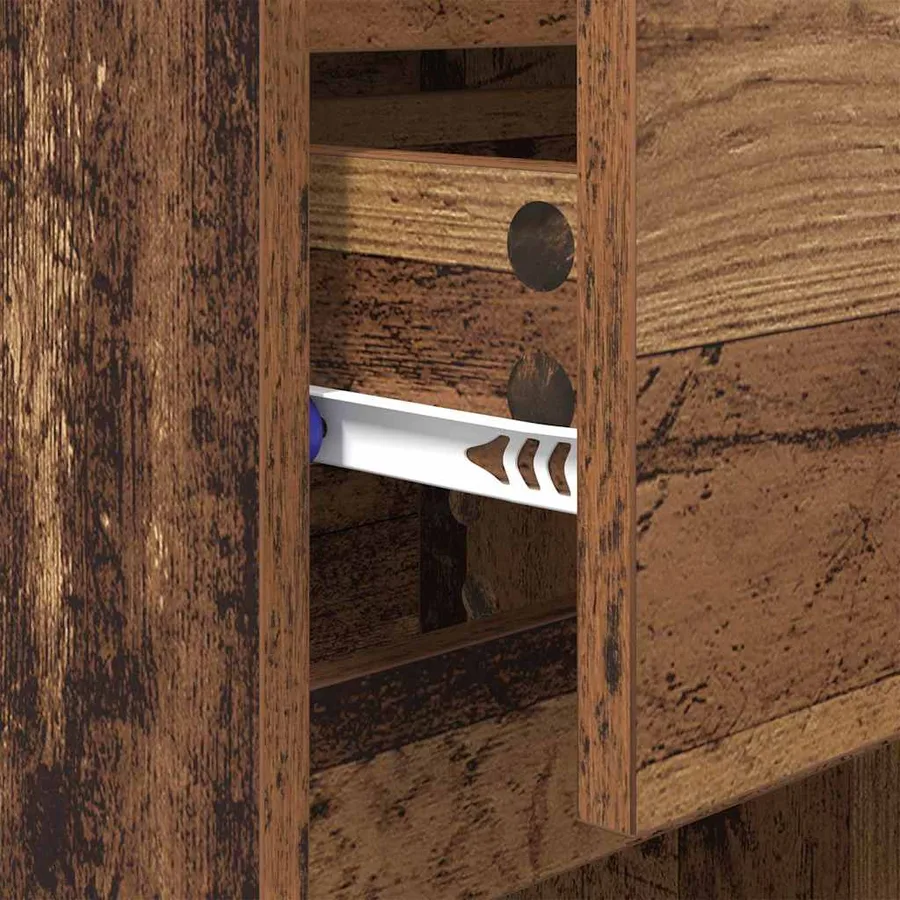 Cabinet de chevet Bois ancien 40 x 35 x 70 cm Bois d'ingénierie - 9