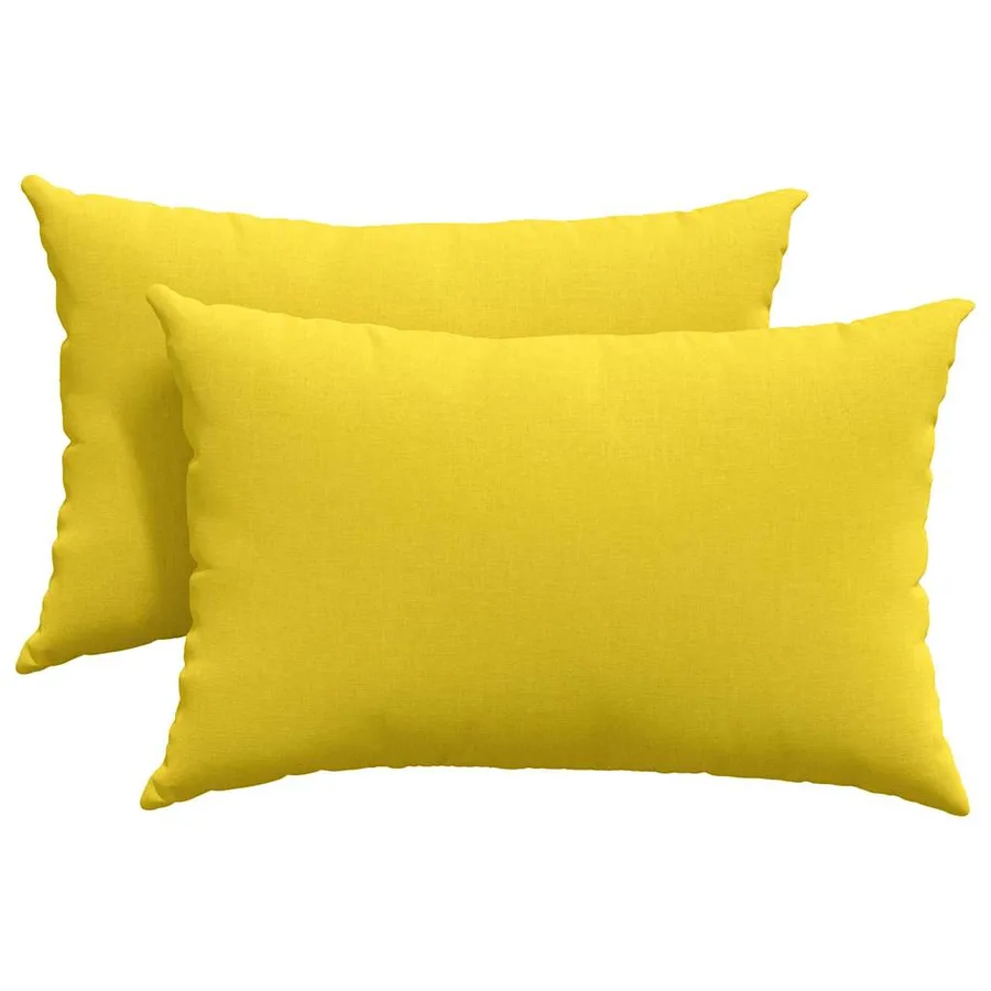 Coussins de canapé 2 pcs Jaune clair 60 x 40 cm tissu - 2