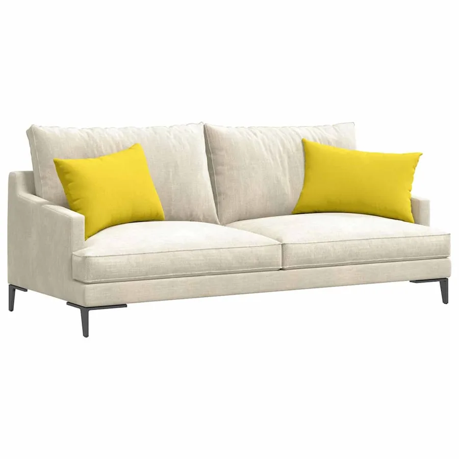 Coussins de canapé 2 pcs Jaune clair 60 x 40 cm tissu - 3