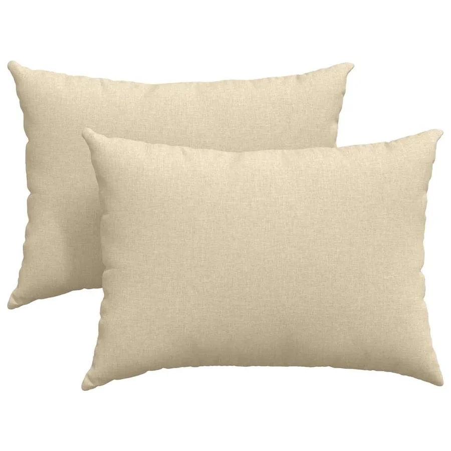 Coussins de canapé 2 pcs Crème 70 x 50 cm tissu - 2