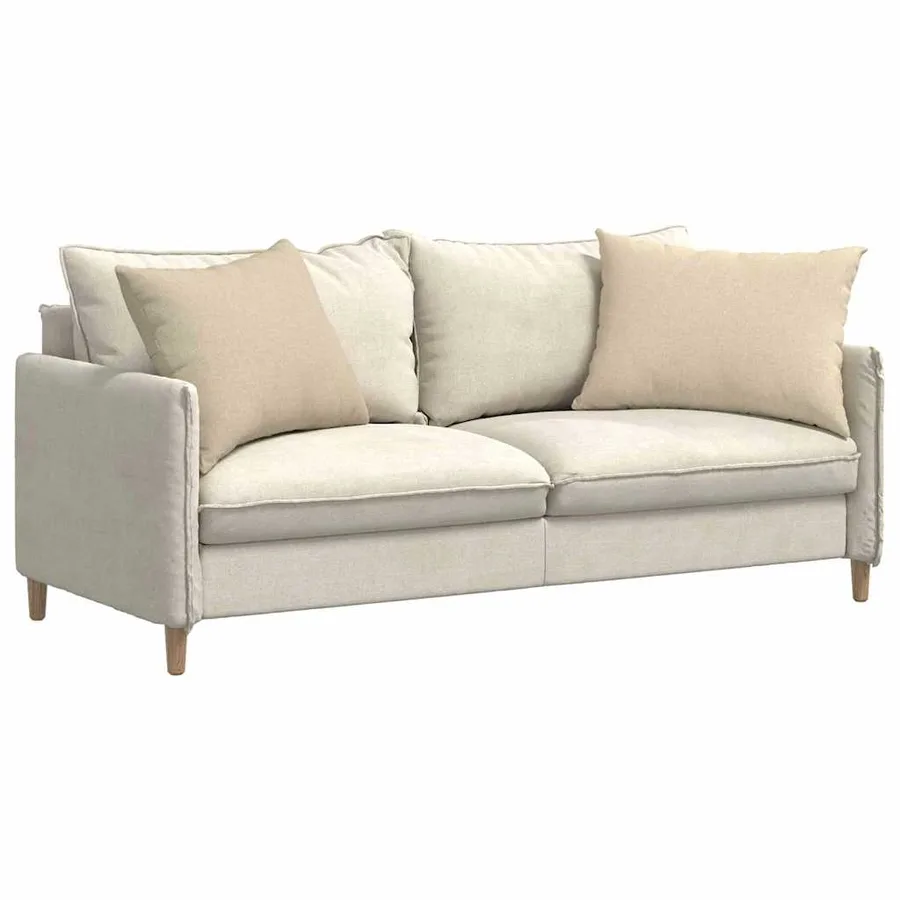 Coussins de canapé 2 pcs Crème 70 x 50 cm tissu - 3