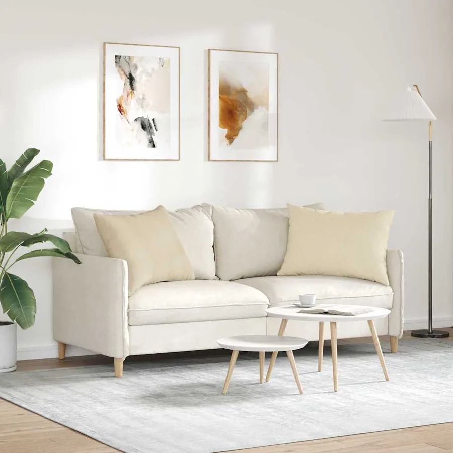 Coussins de canapé 2 pcs Crème 70 x 50 cm tissu - 4