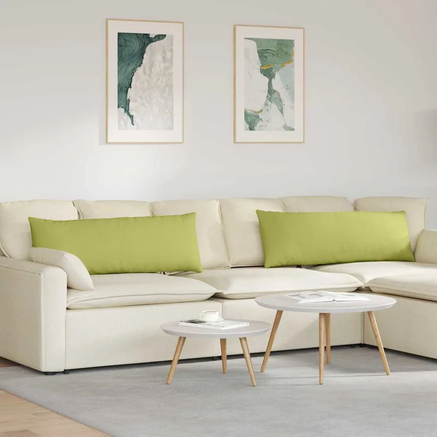 Coussins de canapé 2 pcs Vert clair 120 x 40 cm tissu