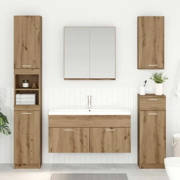 Armoire d'évier Chêne artisanal Bois d'ingénierie