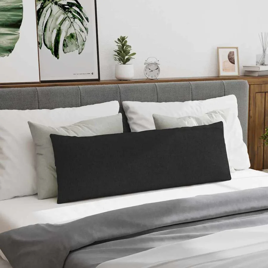 Coussins de canapé 2 pcs Noir 120 x 40 cm tissu - 4