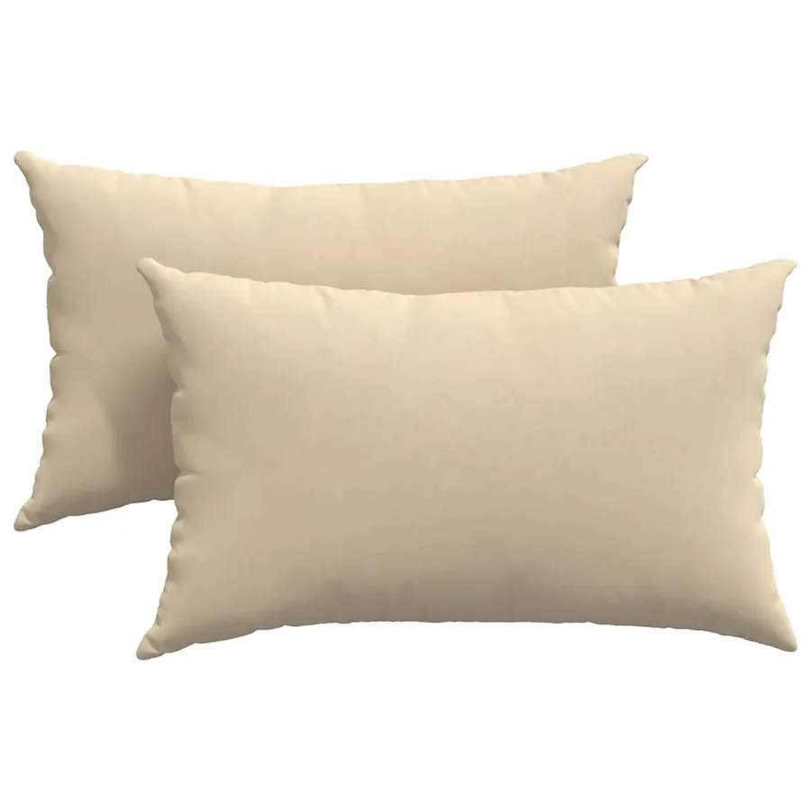 Coussins de canapé 2 pcs Crème 50 x 30 cm tissu - 2