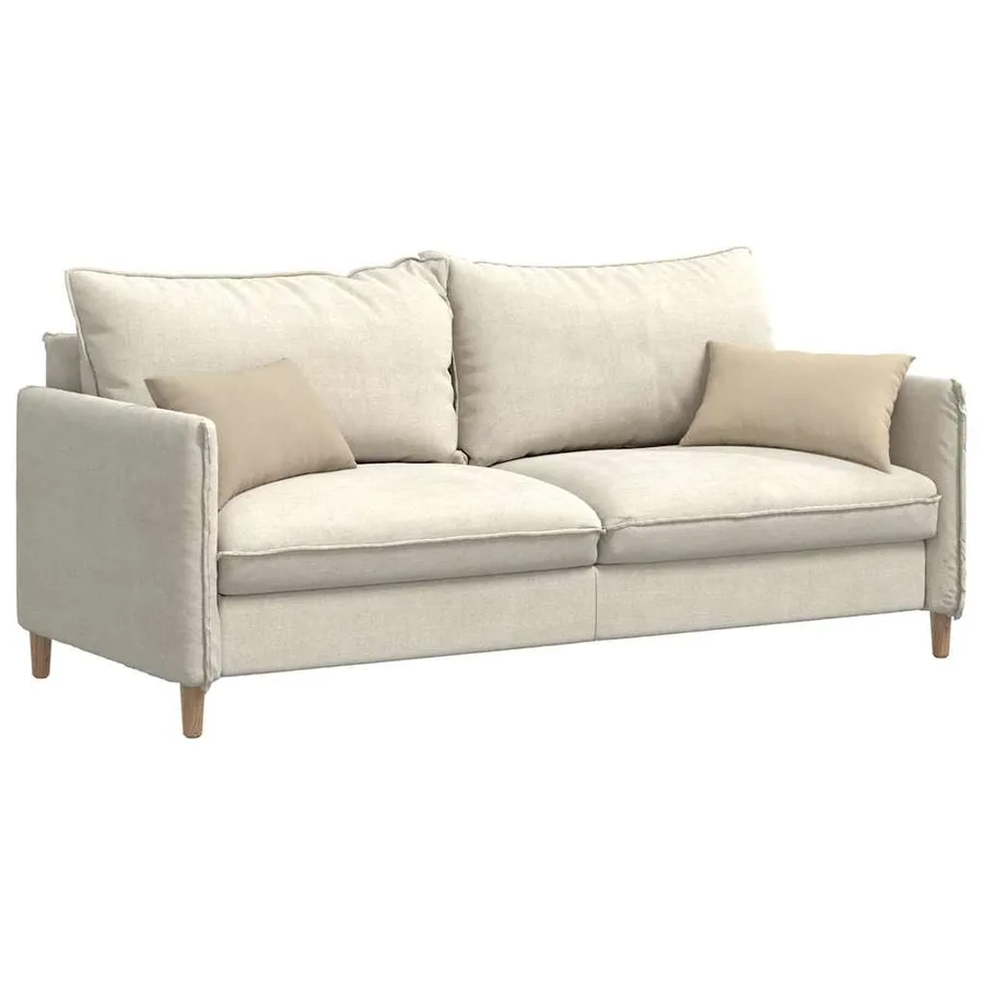 Coussins de canapé 2 pcs Crème 50 x 30 cm tissu - 3