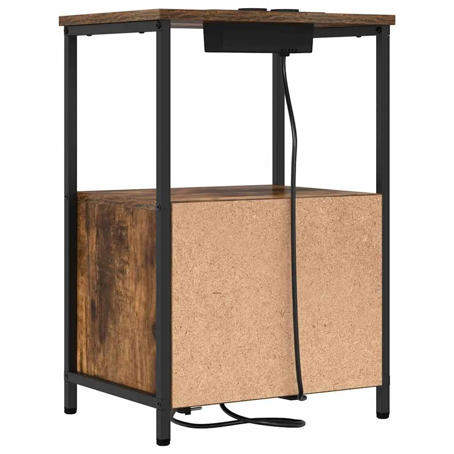 Cabinet de chevet avec tiroir 2 pcs Chêne fumé 40 x 31 x 60 cm - 9