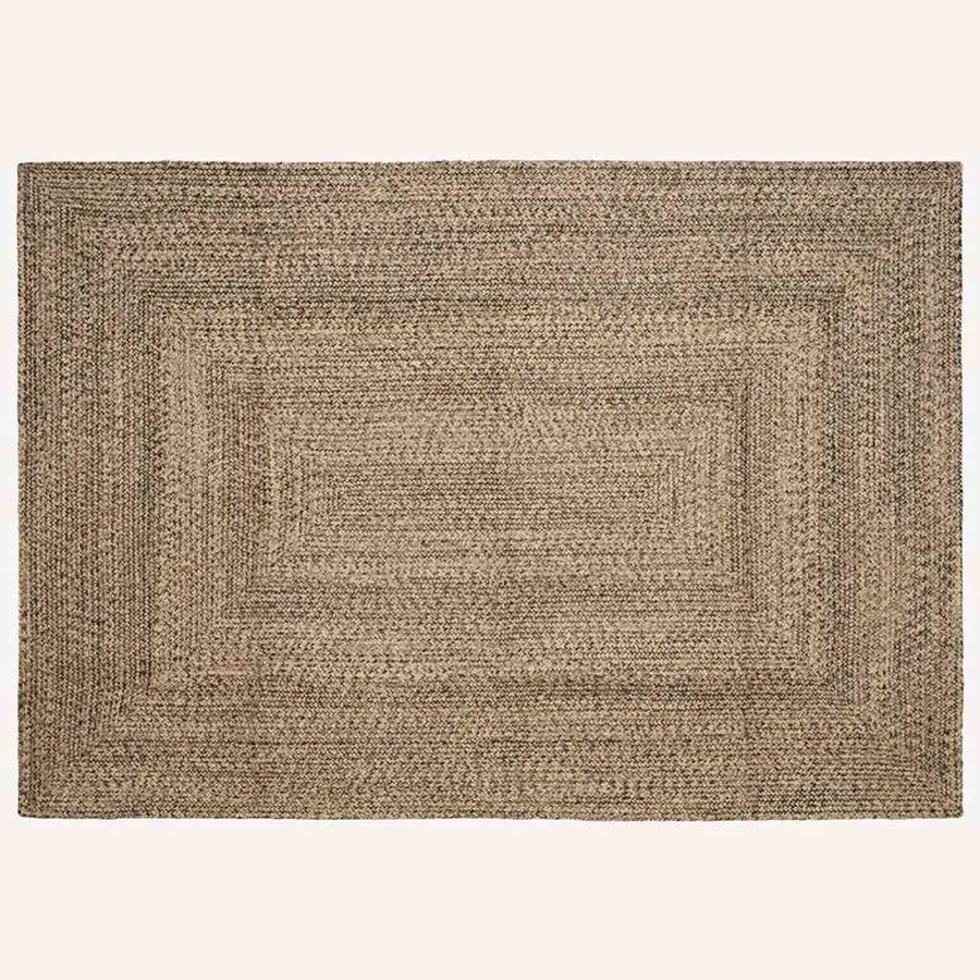 Tapis de surface Naturel et noir 240 x 340 cm Jute