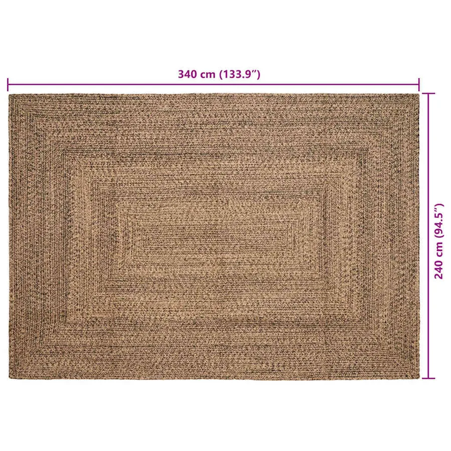 Tapis de surface Naturel et noir 240 x 340 cm Jute - 9