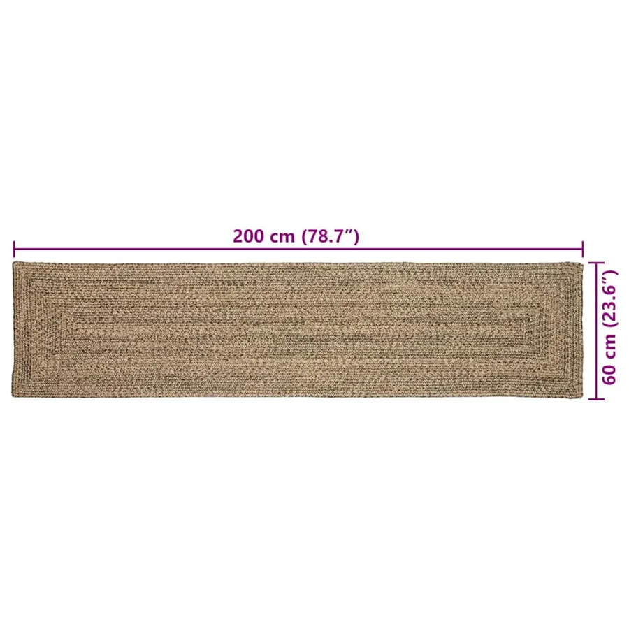 Tapis de surface Naturel et noir 60 x 200 cm Jute - 9