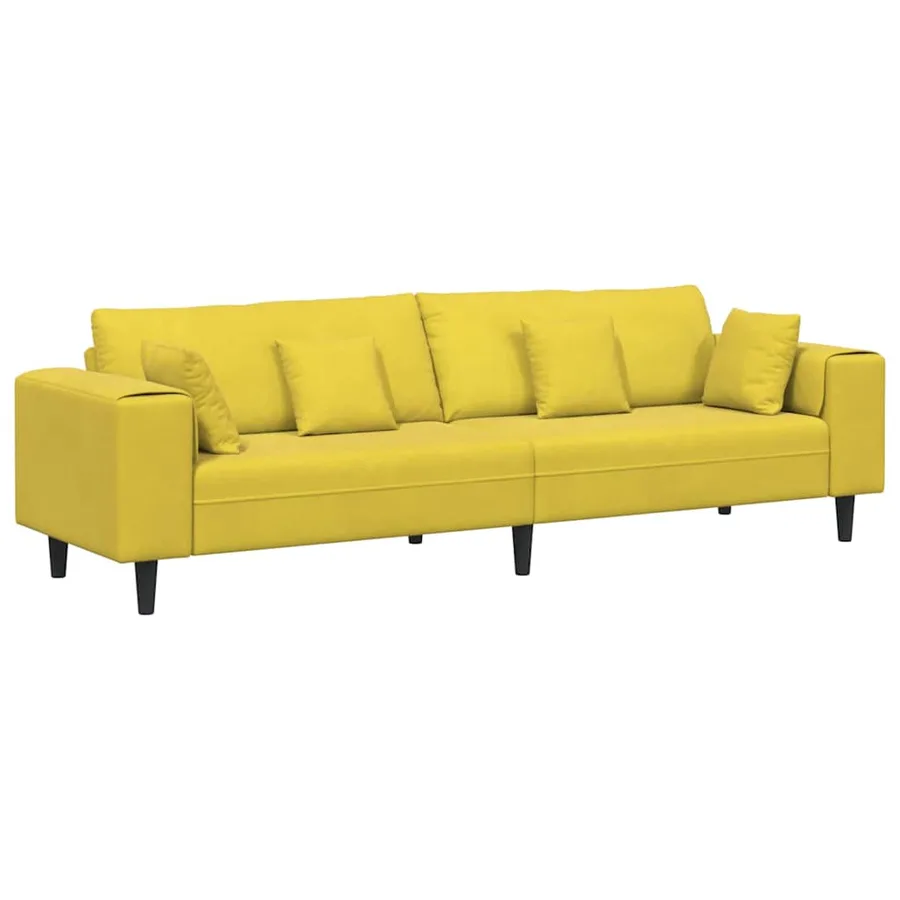 Canapé Jaune 250 x 77 x 76 cm Velours - 2
