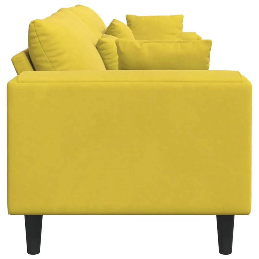 Canapé Jaune 250 x 77 x 76 cm Velours - 5