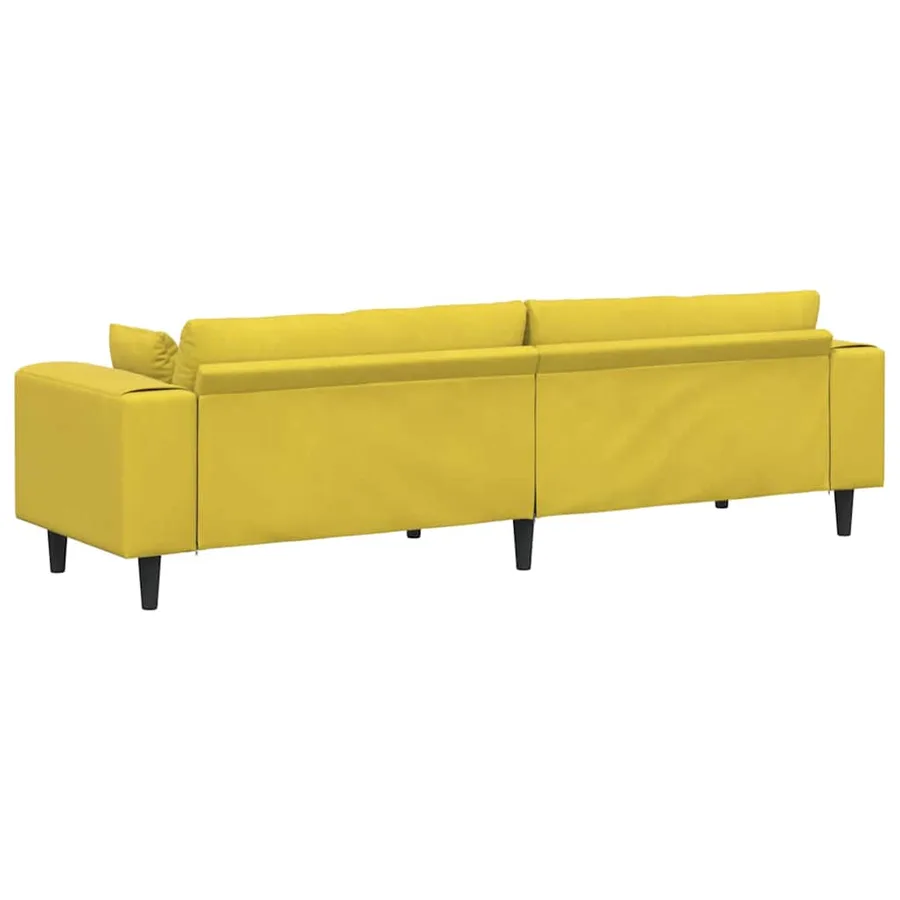 Canapé Jaune 250 x 77 x 76 cm Velours - 6
