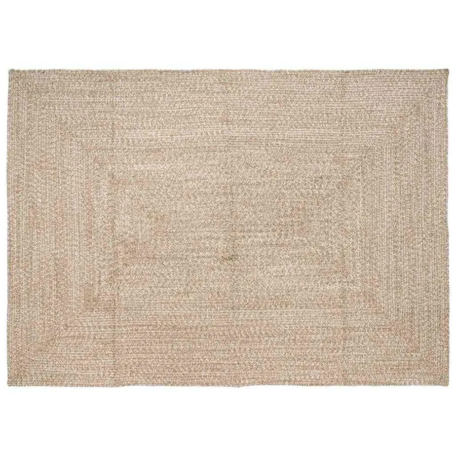 Tapis de surface Naturel et Blanc 200 x 290 cm Jute