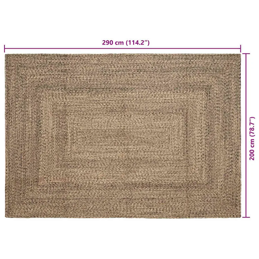 Tapis de surface Naturel et noir 200 x 290 cm Jute - 9