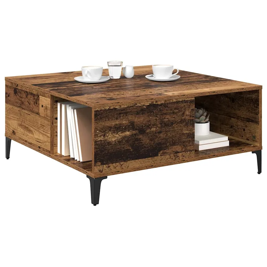 Table basse Bois Ancien 80 x 80 x 36,5 cm Bois d'ingénierie - 3