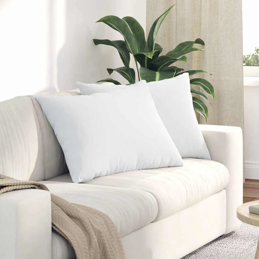 Coussins de canapé 2 pcs Blanc 70 x 50 cm tissu
