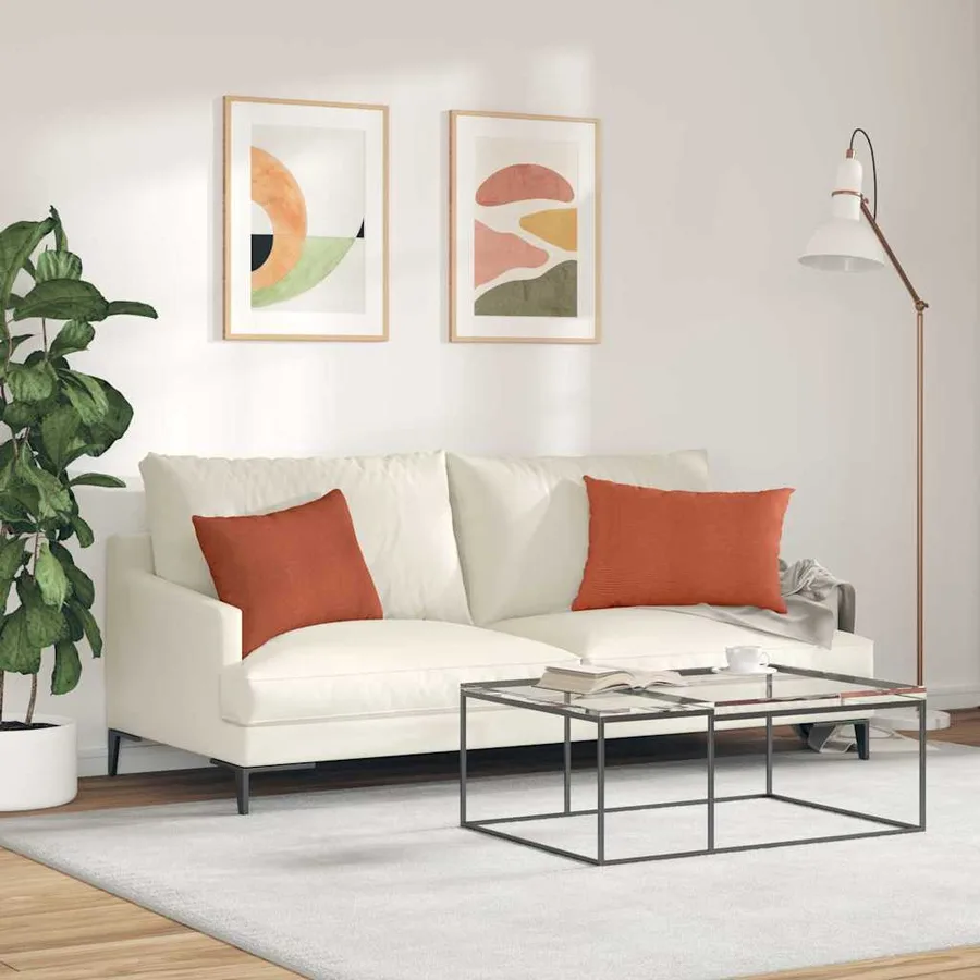 Coussins de canapé 2 pcs Rouge orange 60 x 40 cm - 4