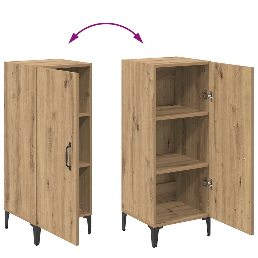 Buffet Chêne artisanal 34,5 x 34 x 90 cm Bois d'ingénierie - 12