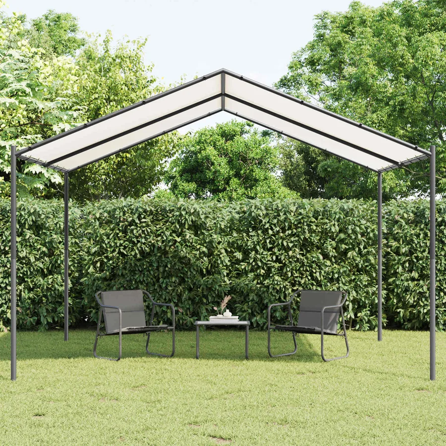 Pavillon 4 x 4 x 2,6 m Blanc Acier et Polyester 180 gsm