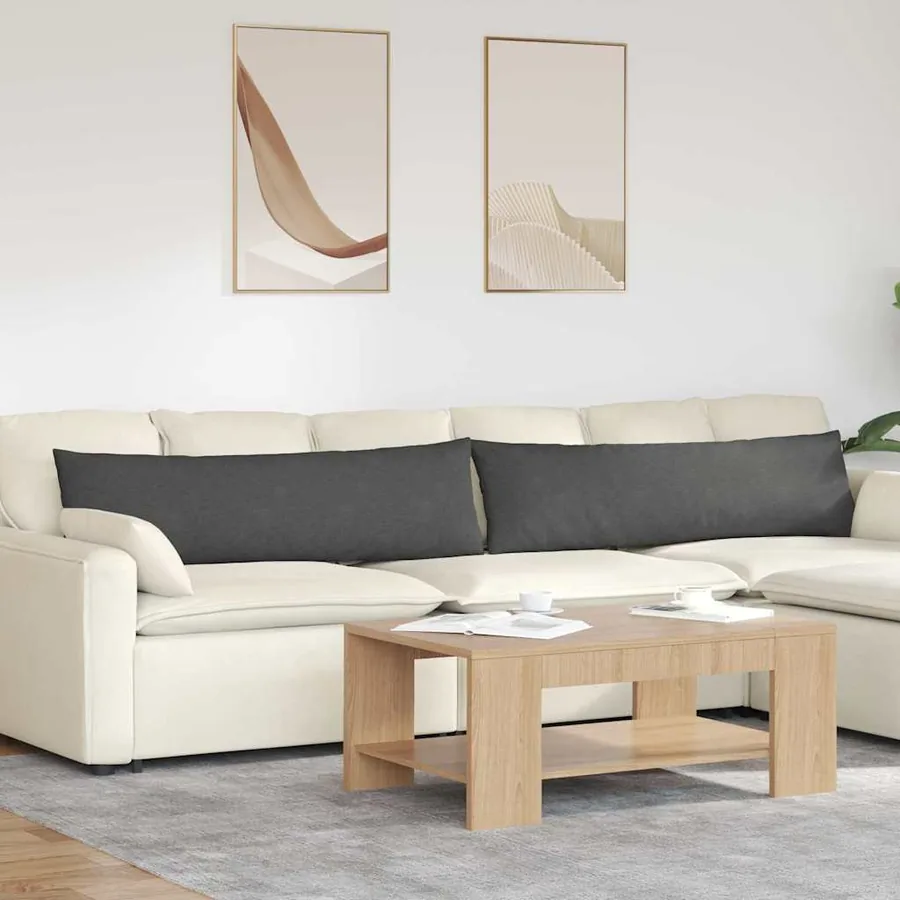 Coussins de canapé 2 pcs Gris foncé 145 x 40 cm