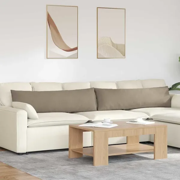 Coussins de canapé 2 pcs Taupe 145 x 40 cm tissu