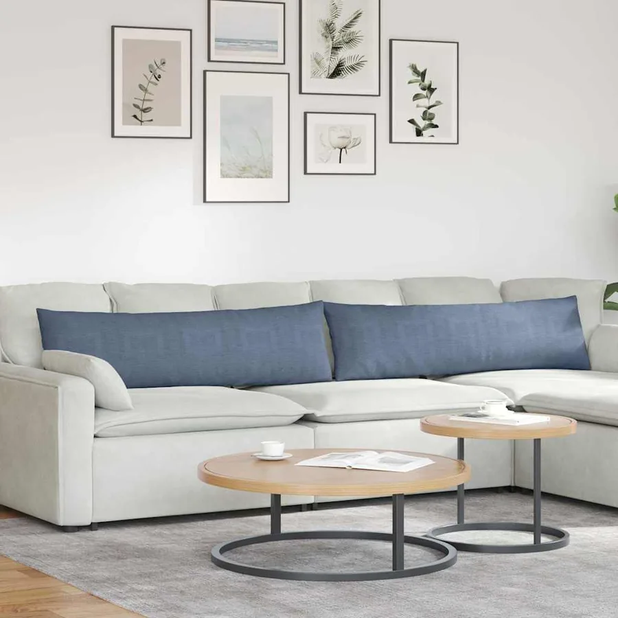 Coussins de canapé 2 pcs Bleu 145 x 40 cm