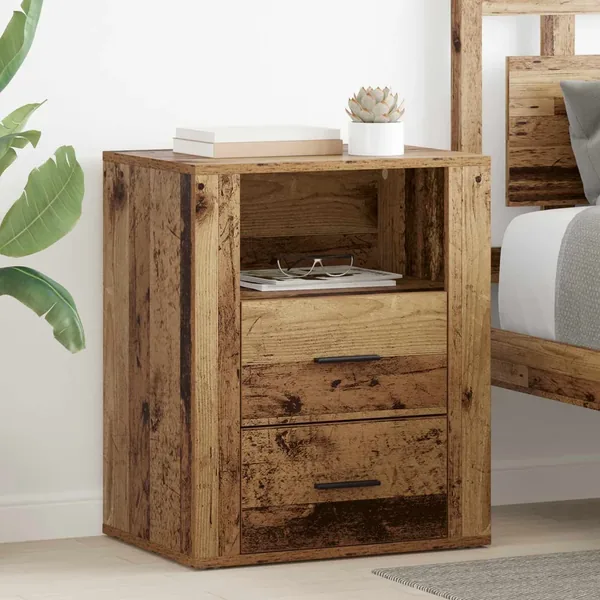 Cabinet de chevet Bois ancien 35 x 50 x 60 cm Bois d'ingénierie