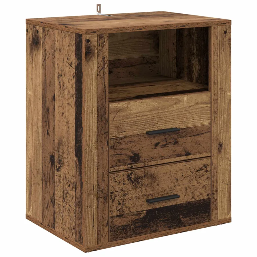 Cabinet de chevet Bois ancien 35 x 50 x 60 cm Bois d'ingénierie - 2