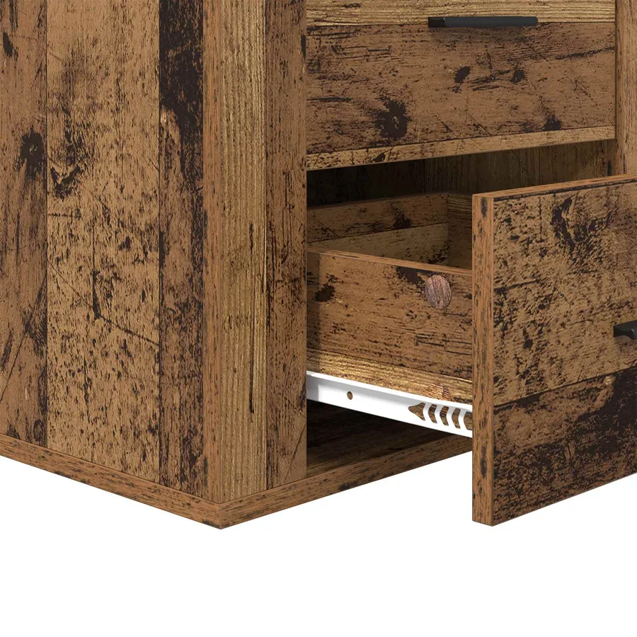 Cabinet de chevet Bois ancien 35 x 50 x 60 cm Bois d'ingénierie - 9